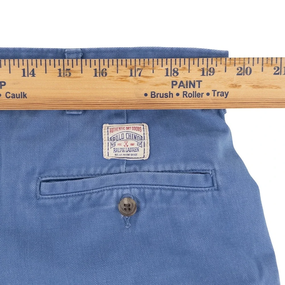 Vintage Polo Ralph Lauren Mens 40 Pleated Chino Shorts Blue Preppy 90s Y2K‎